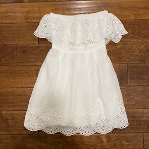 Tube mini Eyelet lined dress with zipper